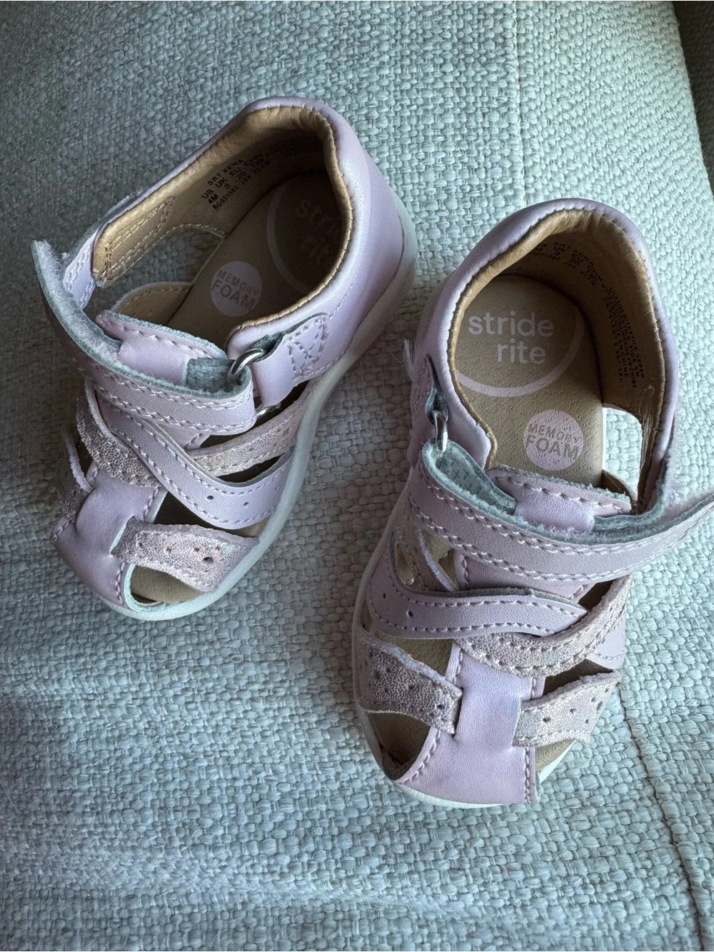 Stride Rite Light Pink Toddler Sandals with Memory Foam